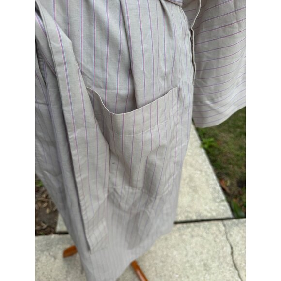 Vintage State O Maine Striped Robe One Size Cotton Blend Beige Red Blue - Picture 3 of 8